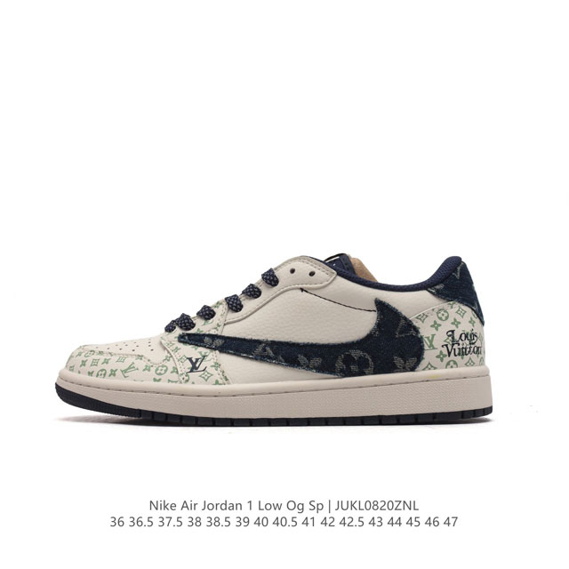 耐克 Nike Air Jordan 1 Low Og Sp Military Blue Aj1乔1 倒勾 路易威登联名 低帮篮球鞋 Aj1 乔丹1代 Aj1