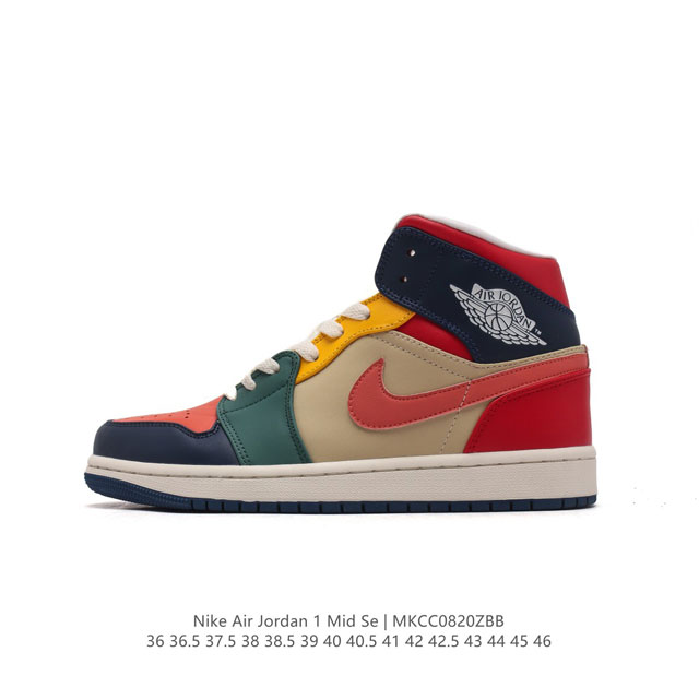 耐克 Nike Air Jordan 1 Mid 男女子篮球鞋时尚轻盈板鞋aj1乔1运动鞋 乔丹一代 高帮复古休闲篮球鞋 。Air Jordan 1 Mid 搭