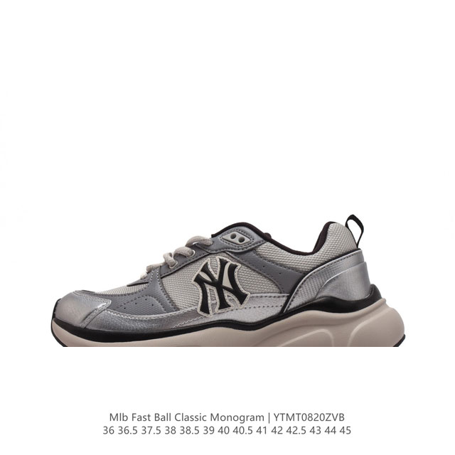 mlb Fast Ball Classic Monogram 24Ss 纽约洋基队运动鞋 网红休闲跑鞋 独特时尚风格 厚底增高老爹鞋 货号：3Arnfsb4N