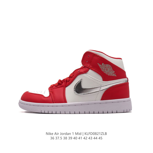 耐克 Nike Air Jordan 1 Mid 男女子篮球鞋时尚轻盈板鞋aj1乔1运动鞋 乔丹一代 高帮复古休闲篮球鞋 。Air Jordan 1 Mid 搭