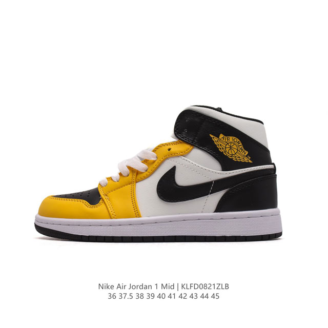 耐克 Nike Air Jordan 1 Mid 男女子篮球鞋时尚轻盈板鞋aj1乔1运动鞋 乔丹一代 高帮复古休闲篮球鞋 。Air Jordan 1 Mid 搭