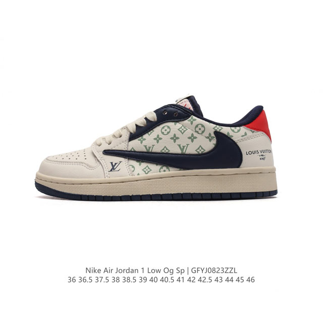 耐克 Nike Air Jordan 1 Low Og Sp Military Blue Aj1乔1 倒勾 路易威登联名 低帮篮球鞋 Aj1 乔丹1代 Aj1