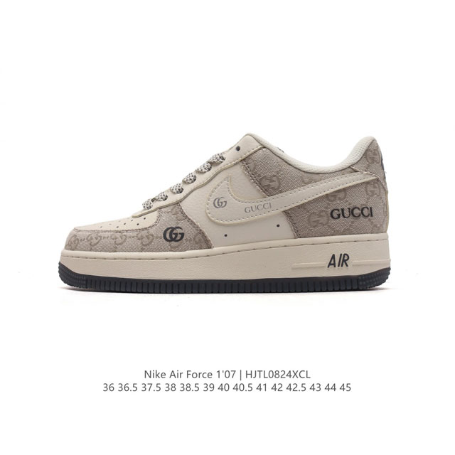 公司级 Af1耐克 Nike Air Force 1 ‘07 Low 空军一号 2024年新款 Gucci联名 厚底增高百搭运动板鞋 原楦头原纸板 打造纯正空军