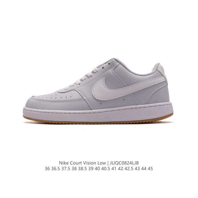 耐克nike Court Vision Low 校园风低帮复古篮球板鞋男女运动鞋，延续80年代复古篮球鞋，添加学院风细节。皮革鞋面，利落风格，重现复古篮球风范。