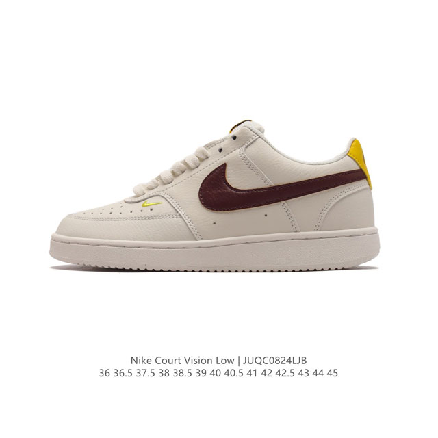 耐克nike Court Vision Low 校园风低帮复古篮球板鞋男女运动鞋，延续80年代复古篮球鞋，添加学院风细节。皮革鞋面，利落风格，重现复古篮球风范。