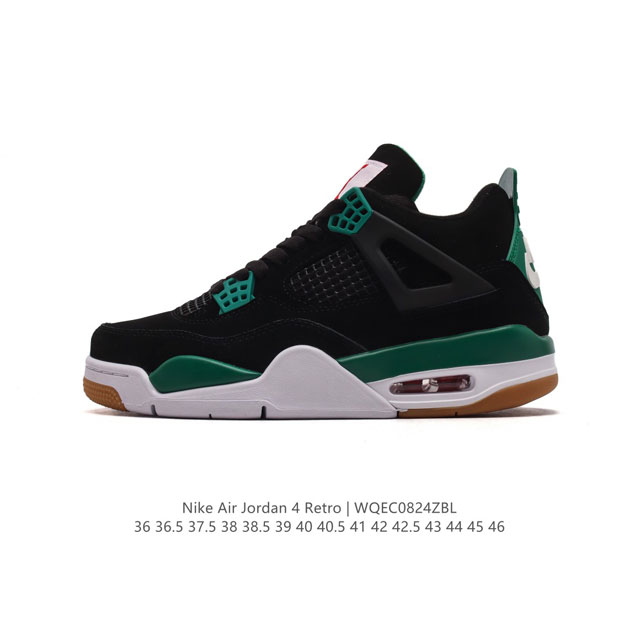 真标 耐克 Nike Air Jordan 4 Retro Og迈克尔 乔丹aj4代乔4 中帮复古休闲运动文化篮球鞋。秉承轻量化的速度型篮球鞋设计思想完成设计，