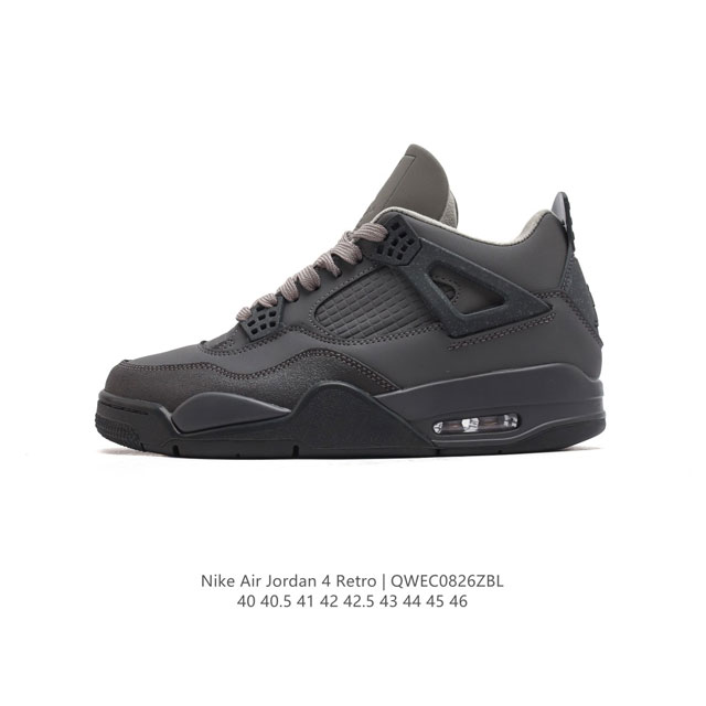 真标 耐克 Nike Air Jordan 4 Retro Og迈克尔 乔丹aj4代乔4 中帮复古休闲运动文化篮球鞋。秉承轻量化的速度型篮球鞋设计思想完成设计，