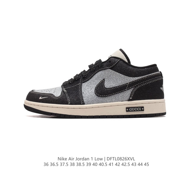 公司级 耐克 乔丹air Jordan 1 Low Aj1 乔1 乔丹1代aj1 Gucci联名 低帮复古文化休闲运动篮球鞋。该鞋款从 1985 年元年款汲取设