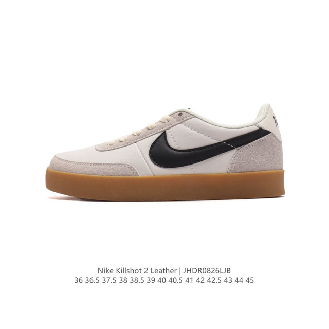 耐克板鞋 生胶米白 复古板鞋j.Crew X Nike 联名 Killshot Ii Leather 男女休闲复古运动鞋。采用米白色皮革制作鞋身，大号swoos