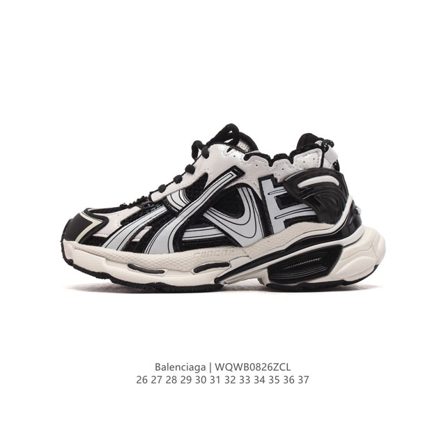 童鞋 新款balenciaga 巴黎世家-Runner 7.0 儿童运动跑步鞋。通过溢胶、做旧、缝线等细节，展示了设计师 Demna 的运动鞋风格，用一双 旧鞋 - 点击图像关闭