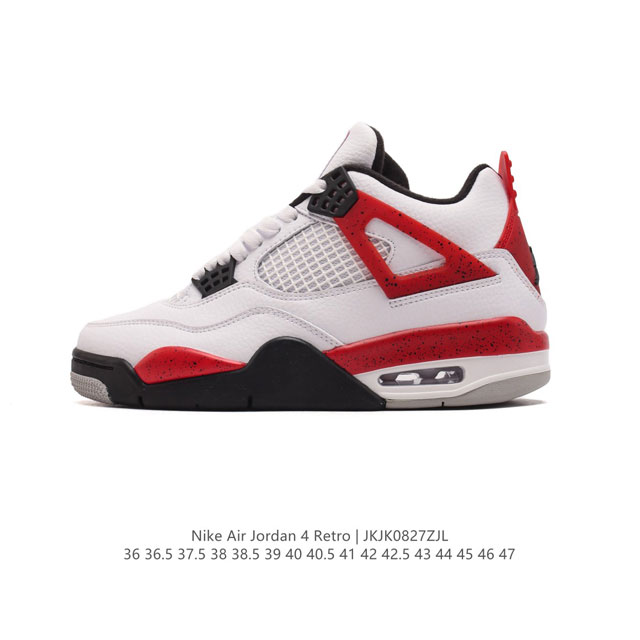 公司级 耐克 Nike Air Jordan 4 Retro Og迈克尔 乔丹aj4代乔4 中帮复古休闲运动文化篮球鞋。秉承轻量化的速度型篮球鞋设计思想完成设计