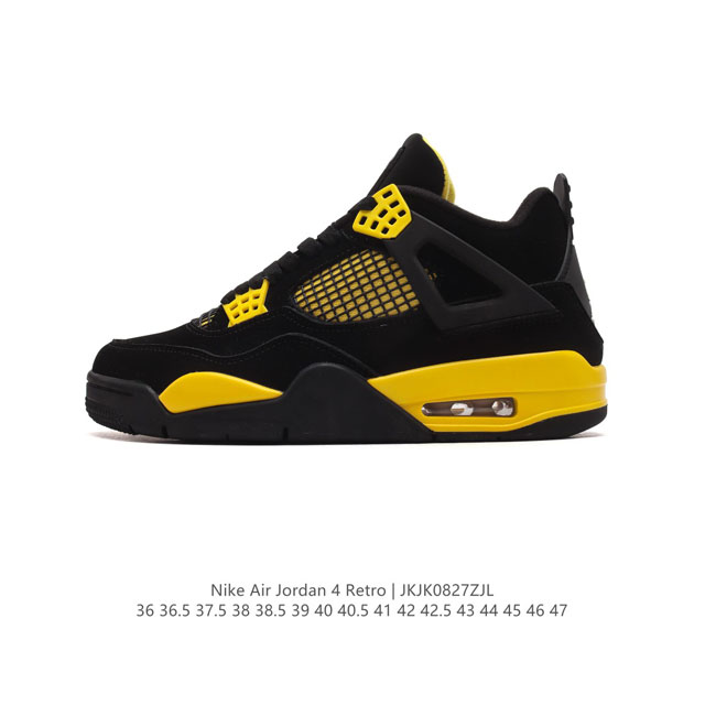 公司级 耐克 Nike Air Jordan 4 Retro Og迈克尔 乔丹aj4代乔4 中帮复古休闲运动文化篮球鞋。秉承轻量化的速度型篮球鞋设计思想完成设计