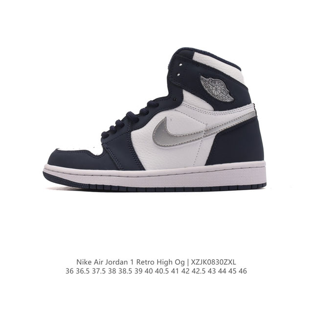 耐克 男女鞋 Nike Air Jordan 1 Retro High Og 乔丹一代aj1 乔1 Aj1 篮球鞋复刻运动鞋。皮面高帮板鞋的设计灵感源自运动夹克