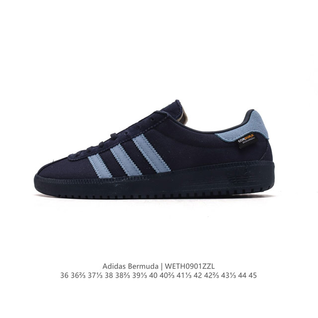 阿迪达斯 Adidas 德训鞋系列 清新 马卡龙 造型！阿迪达斯全新三叶草 Bermuda 运动板鞋悄悄上架！近期，Adidas Originals Bermu