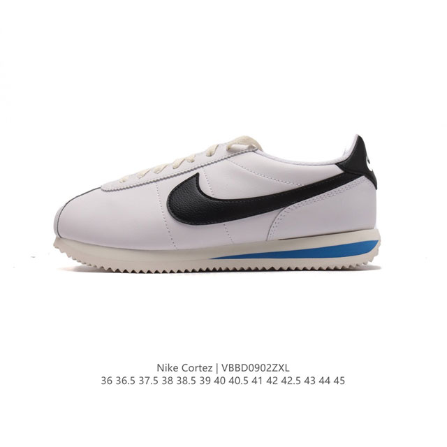 公司级 新款 耐克 Nk Classic Cortez Leather 阿甘复古初代皮革运动慢跑鞋。Nike Classic Cortez 鞋款是 Nike 元