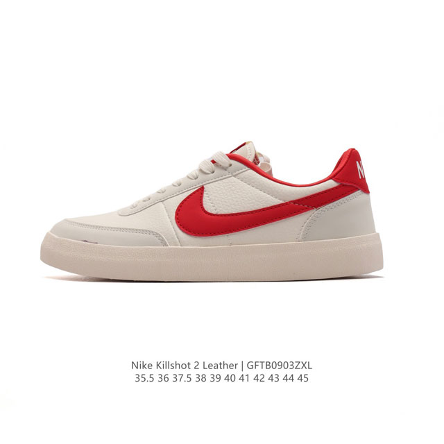 耐克板鞋 米白 复古板鞋j.Crew X Nike 联名 Killshot Ii Leather 男女休闲复古运动鞋。采用米白色皮革制作鞋身，大号swoosh