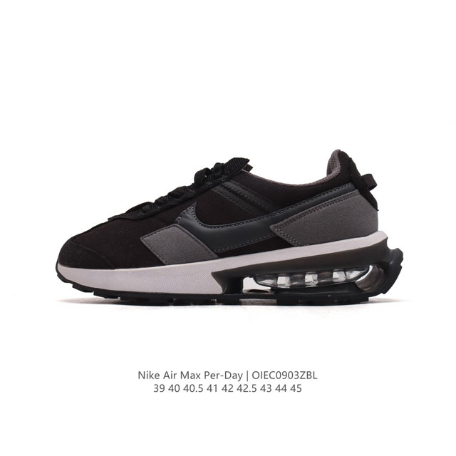 真标耐克 Nike Air Max Per- Day混合科技 透气后掌半气垫慢跑鞋 兼具非凡优质外观和出色穿着体验！性能出众的一双透气鞋面后置半掌气垫运动鞋。