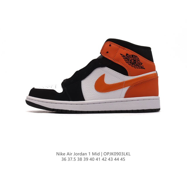 耐克 Nike Air Jordan 1 Mid 男女子篮球鞋时尚轻盈板鞋aj1乔1运动鞋 乔丹一代 高帮复古休闲篮球鞋 。Air Jordan 1 Mid 搭