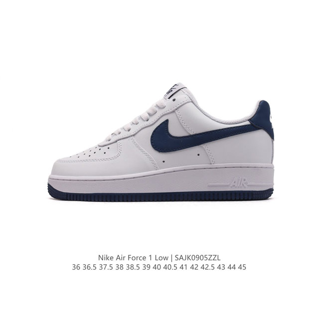 耐克 Nike Air Force 1 '07 Low 空军一号含气垫 低帮百搭厚底增高休闲运动板鞋。柔软、弹性十足的缓震性能和出色的中底设计，横跨复古与现代的