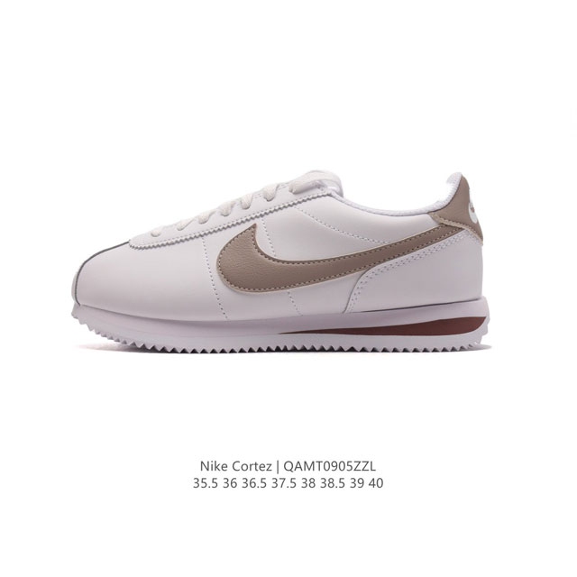 新款 耐克 Nk Classic Cortez Leather 阿甘复古初代皮革运动慢跑鞋。Nike Classic Cortez 鞋款是 Nike 元年款跑步