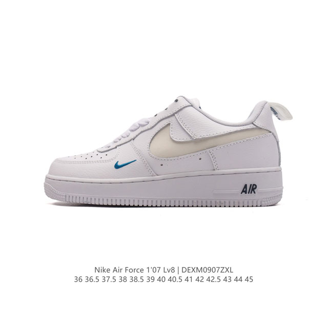 耐克 Nike Air Force 1 '07 Low 空军一号含气垫 低帮百搭厚底增高休闲运动板鞋。柔软、弹性十足的缓震性能和出色的中底设计，横跨复古与现代的