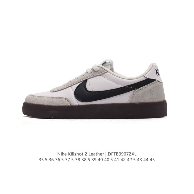 耐克板鞋 米白 复古板鞋j.Crew X Nike 联名 Killshot Ii Leather 男女休闲复古运动鞋。采用米白色皮革制作鞋身，大号swoosh