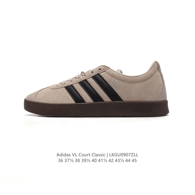 阿迪达斯 Adidas Vl Court Classic Shoes 运动休闲板鞋德训鞋 T头鞋 这款adidas经典运动鞋，以经典造型塑就百搭风格。灵感源自a