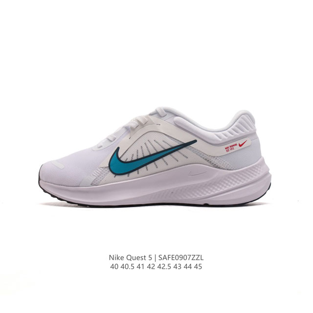 公司级 耐克nike Air Quest 5 卡贾透质轻气休运闲 透气轻盈缓震跑步鞋，Nike Quest 5 男子透气轻盈缓震跑步鞋采用匠心设计，助你心愿成真