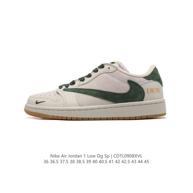 公司级 耐克 Nike Air Jordan 1 Low Og Sp Military Blue Aj1乔1 倒勾 迪奥 Dior联名 低帮篮球鞋 Aj1 乔丹