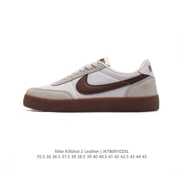 耐克板鞋 生胶米白 复古板鞋j.Crew X Nike 联名 Killshot Ii Leather 男女休闲复古运动鞋。采用米白色皮革制作鞋身，大号swoos