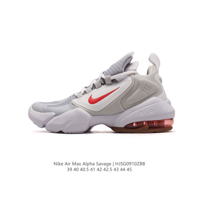 公司级 真标 Nike耐克air Max Alpha Savage 男士运动气垫缓震跑步鞋 厚底增高老爹鞋。Nike推出的这款男士跑鞋，其鞋面采用合成材质和织物