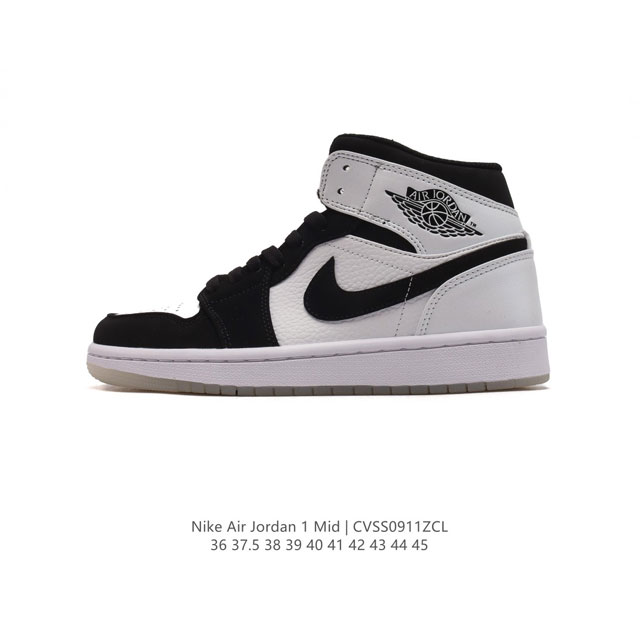 头层皮 耐克 Nike Air Jordan 1 Mid 男女子篮球鞋时尚轻盈板鞋aj1乔1运动鞋 乔丹一代 高帮复古休闲篮球鞋 。Air Jordan 1 M