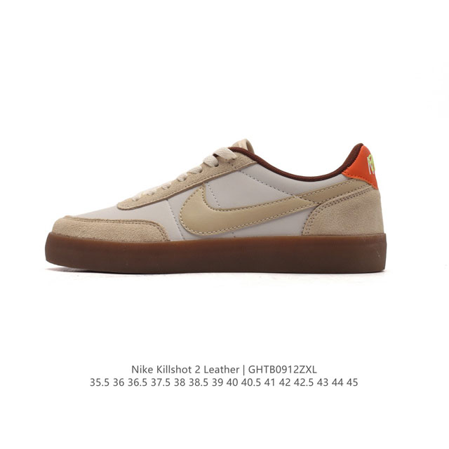 耐克板鞋 生胶米白 复古板鞋j.Crew X Nike 联名 Killshot Ii Leather 男女休闲复古运动鞋。采用米白色皮革制作鞋身，大号swoos