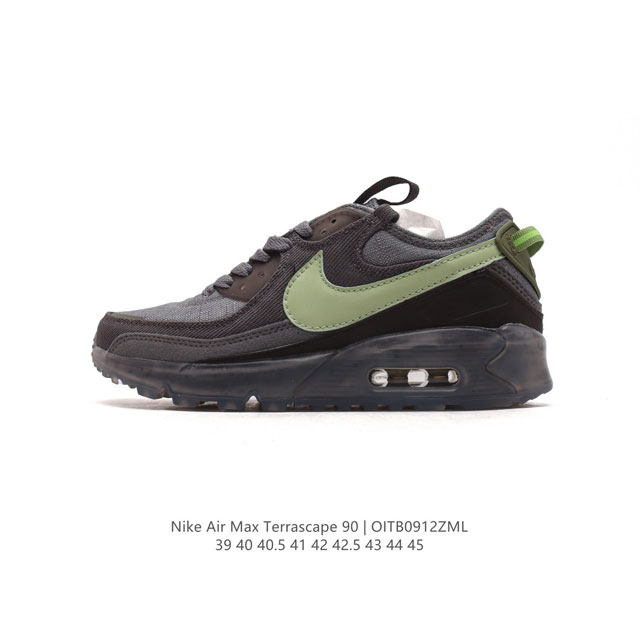 公司级 耐克nike Air Max Terrascape 90 复古休闲运动鞋厚底增高气垫缓震男跑步鞋 。革新外底设计，打造出众造型；半透明 Nike Gri