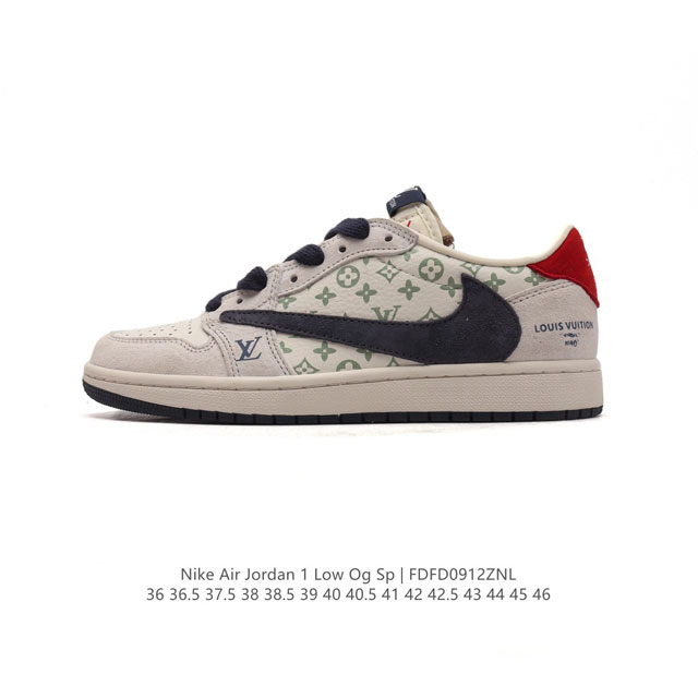 公司级 真标 耐克 Nike Air Jordan 1 Low Og Sp Military Blue Aj1乔1 倒勾 路易威登联名 低帮篮球鞋 Aj1 乔丹