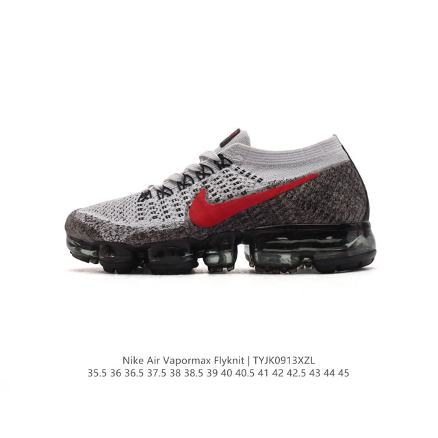 公司级 耐克 Nike Air Vapormax Flyknit 轻盈透气针织男女气垫跑步鞋 回弹缓冲休闲鞋 防滑 减震 耐磨 轻便 外露式360度全掌max气