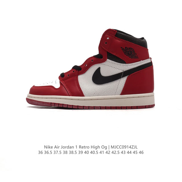 公司级 耐克 男女鞋 Nike Air Jordan 1 Retro High Og 乔丹一代aj1 乔1 Aj1 篮球鞋复刻运动鞋。皮面高帮板鞋的设计灵感源自