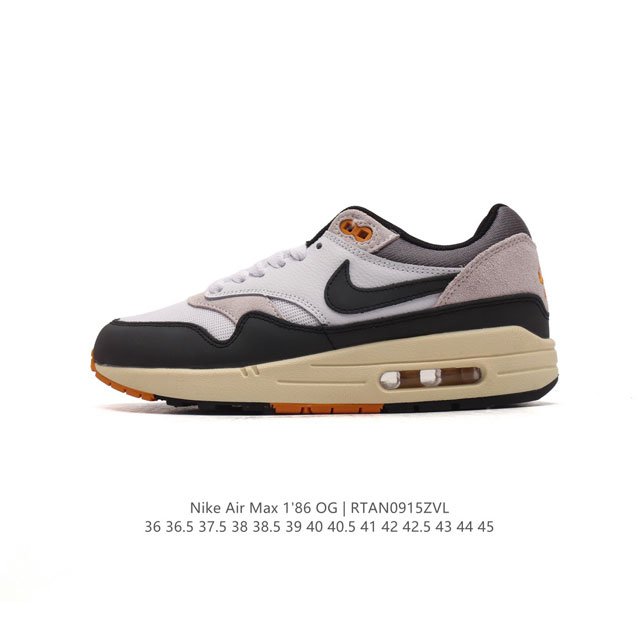 耐克nike Air Max 1'86 Og 经典复古小气垫缓震跑步鞋，穿上nike Air Max 1 '86 Og 高尔夫球鞋，成就街头传奇。该鞋款舒适耐穿