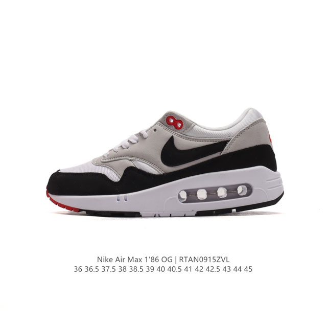 耐克nike Air Max 1'86 Og 经典复古小气垫缓震跑步鞋，穿上nike Air Max 1 '86 Og 高尔夫球鞋，成就街头传奇。该鞋款舒适耐穿