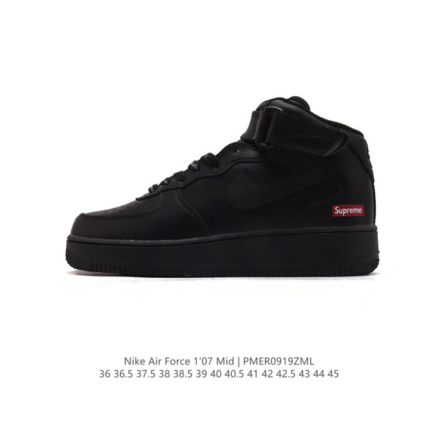 公司级 新款中帮 魔术贴 Af1耐克 Nike Air Force 1 ‘07 Low 空军一号 小白鞋 气垫厚底增高百搭运动板鞋 原楦头原纸板 打造纯正空军版