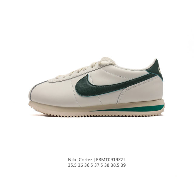 新款 耐克 Nk Classic Cortez Leather 阿甘复古初代皮革运动慢跑鞋。Nike Classic Cortez 鞋款是 Nike 元年款跑步