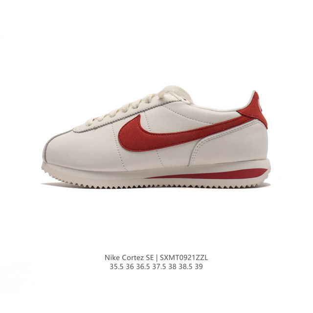 新款 耐克 Nk Classic Cortez Leather 阿甘复古初代皮革运动慢跑鞋。Nike Classic Cortez 鞋款是 Nike 元年款跑步