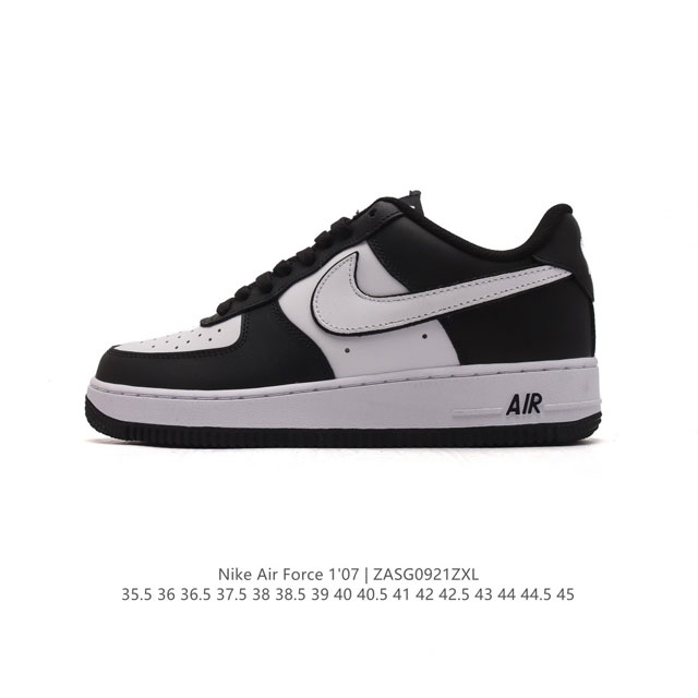 头层皮 耐克 Nike Air Force 1 '07 Low 空军一号含气垫 低帮百搭厚底增高休闲运动板鞋。柔软、弹性十足的缓震性能和出色的中底设计，横跨复古