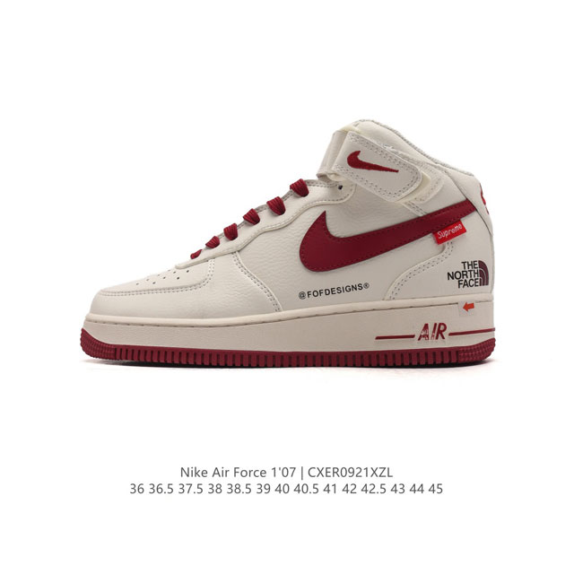 公司级 耐克 Nike Air Force 1 ‘07 空军一号 Af1 中帮魔术贴百搭休闲运动板鞋。Nike Air Force 1 '07 Mid 空军一号