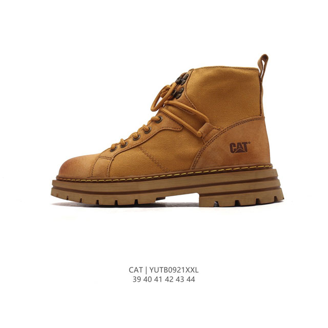 公司级 Cat Footwear Cat 卡特工装 休闲复古男鞋系列靴子 中高帮马丁靴 新款潮板鞋 专治各种不帅 鞋身轻便 舒适性相当不错 橡胶大底 上身随意搭