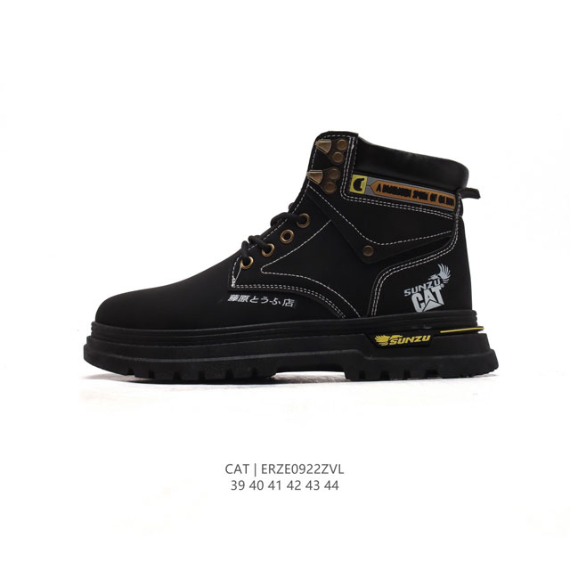 公司级 Cat Footwear Cat 卡特工装 休闲复古男鞋系列靴子 中高帮马丁靴 新款潮板鞋 专治各种不帅 鞋身轻便 舒适性相当不错 橡胶大底 上身随意搭