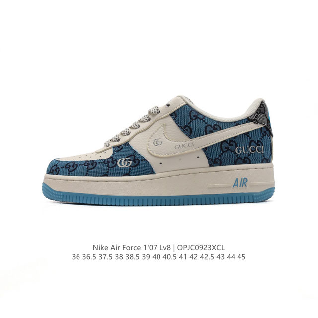 公司级 新款 悟空 Af1耐克 Nike Air Force 1 ‘07 Low 空军一号 Gucci 联名 气垫厚底增高百搭运动板鞋 原楦头原纸板 打造纯正空