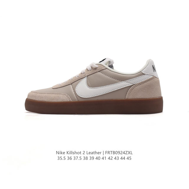 耐克板鞋 生胶米白 复古板鞋j.Crew X Nike 联名 Killshot Ii Leather 男女休闲复古运动鞋。采用米白色皮革制作鞋身，大号swoos