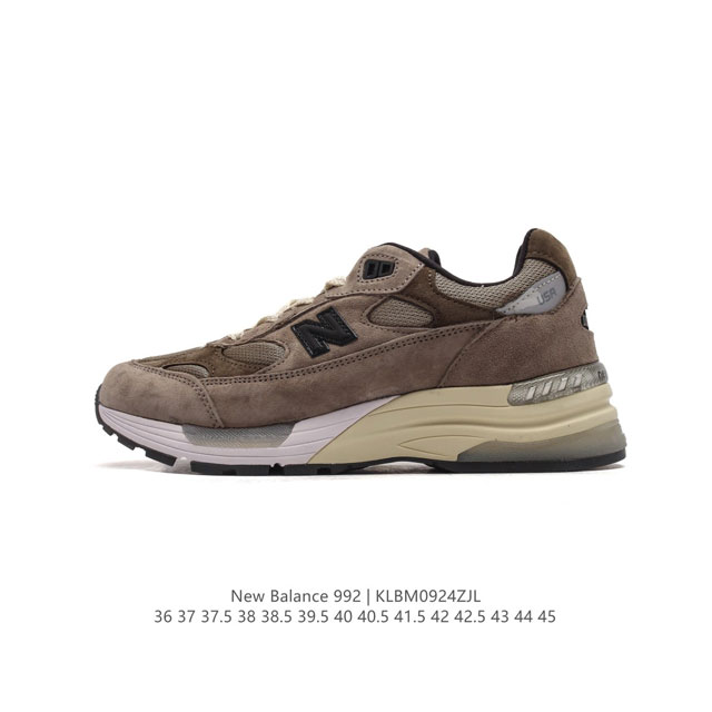 公司级 新百伦new Balance 992 复古风格简约经典舒适百搭时尚休闲鞋缓震透气跑步鞋。鞋面采用猪皮革与织物相结合，尼龙网布在拼接工序上极为繁复，彰显质