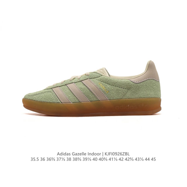 公司级 阿迪达斯 Adidas Originals Gazelle Indoor 复古三叶草防滑透明橡胶板鞋经典运动鞋。这款经典鞋,忠于原版设计,缀撞色三条纹和